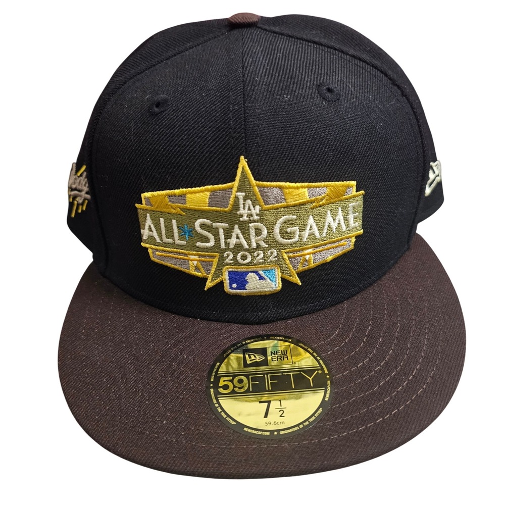New Era 59FIFTY LA Dodgers 2022 All-Star Game Hat Black Brown NWT Size 7 1/2